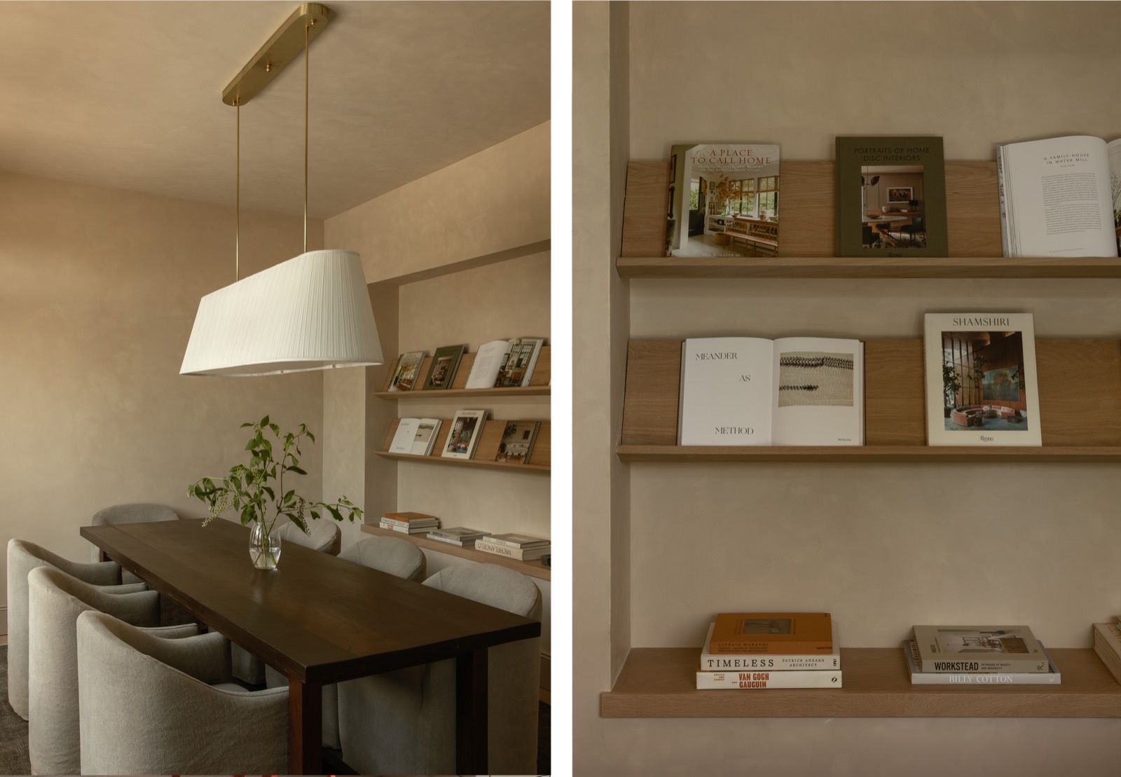 Conference room with hand-applied Portola Roman Clay plaster walls in Topanga